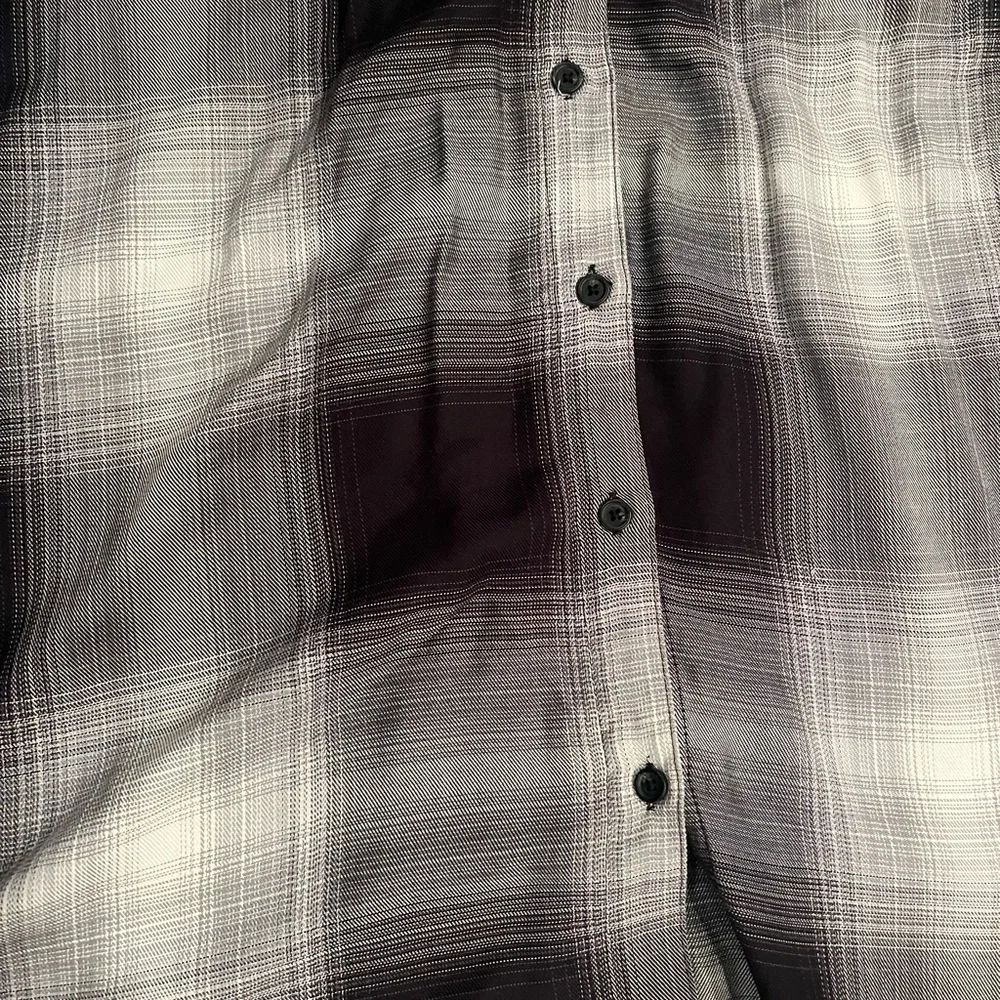 Ava & Viv plaid tunic button down shirt.  Size X black and gray tones - Picture 7 of 10